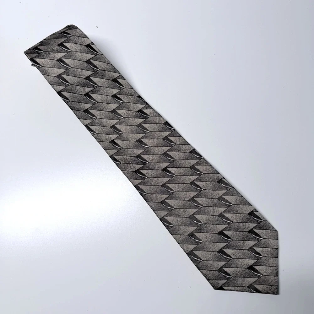 Haggar Black Label‎ Geometric Necktie Retro Mod Minimalist Office Core Tie